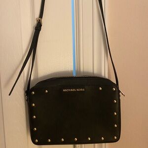 Michael kors saffiano leather studded cross body bag